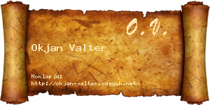 Okjan Valter névjegykártya